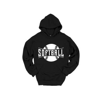 Softball Apparel — black adult-hoodie front