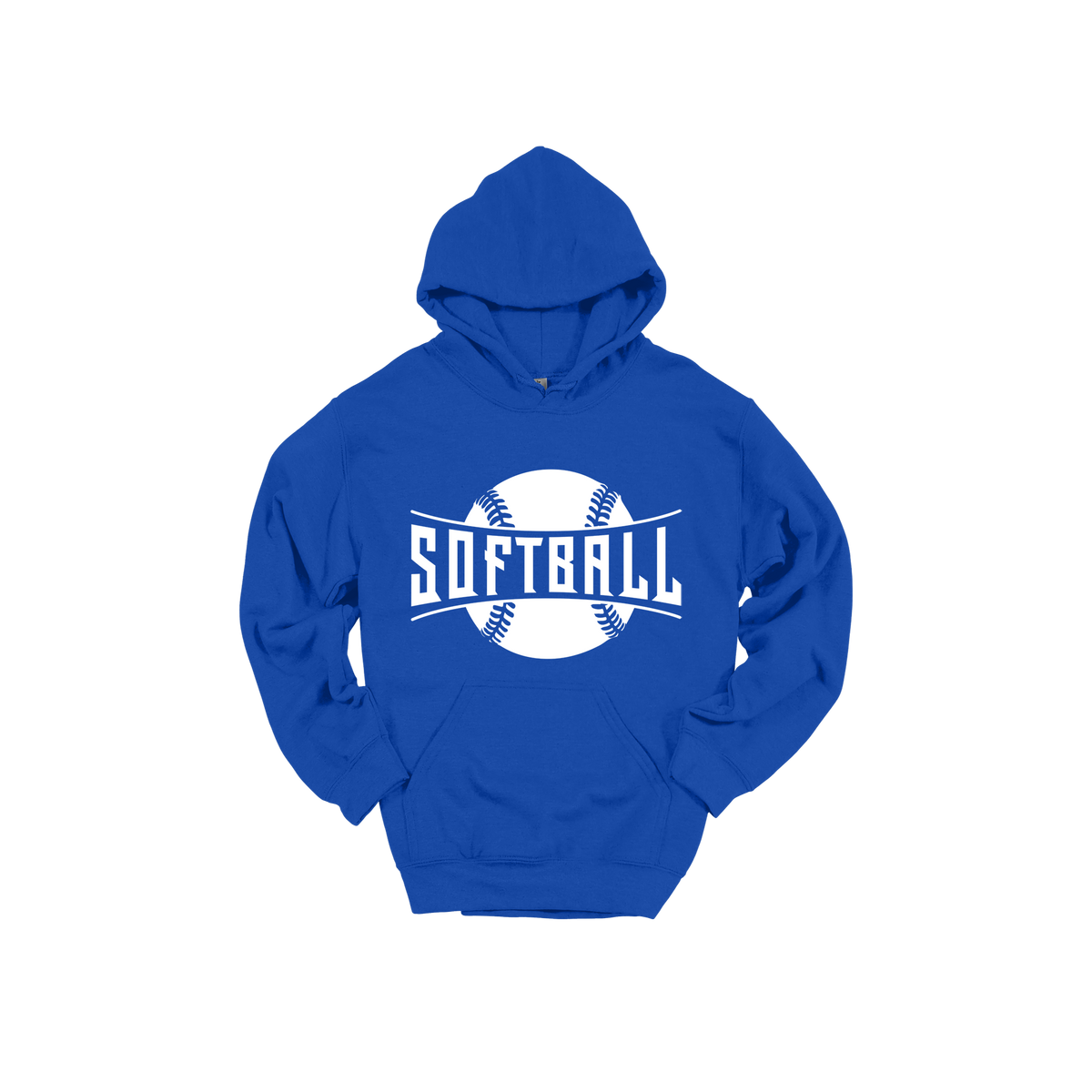 Softball Apparel — blue adult-hoodie front