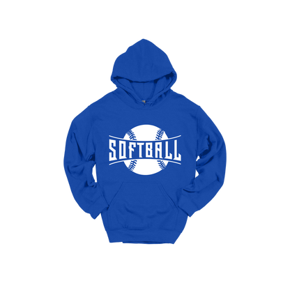 Softball Apparel — blue adult-hoodie front