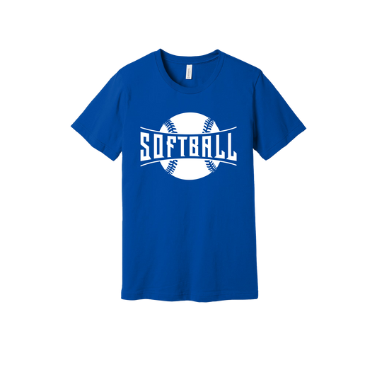 Softball Apparel — blue adult-tee front