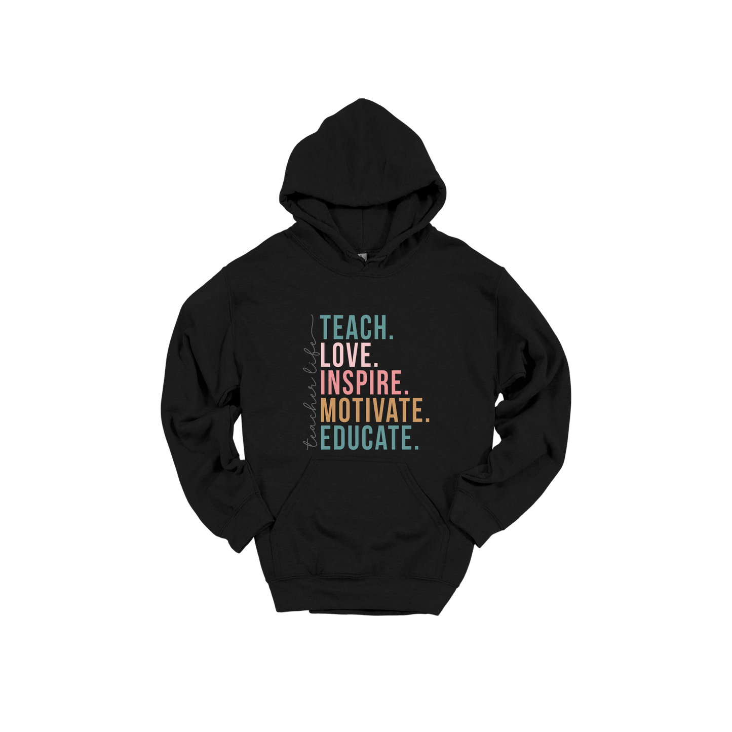Teacher Life Apparel — black adult-hoodie front