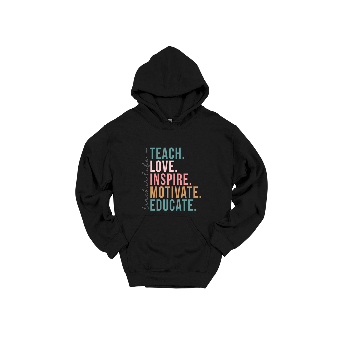 Teacher Life Apparel — black adult-hoodie front