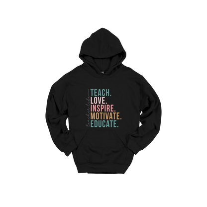 Teacher Life Apparel — black adult-hoodie front