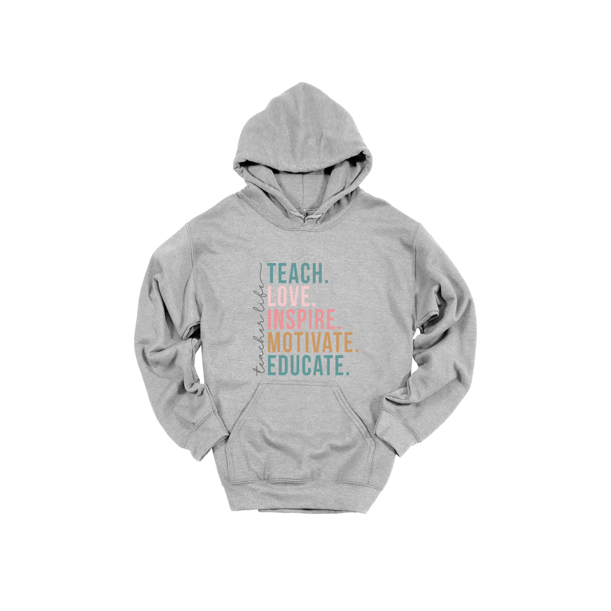 Teacher Life Apparel — gray adult-hoodie front
