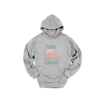 Teacher Life Apparel — gray adult-hoodie front
