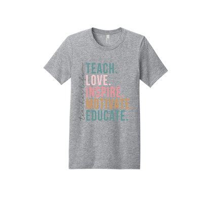 Teacher Life Apparel — gray adult-tee front