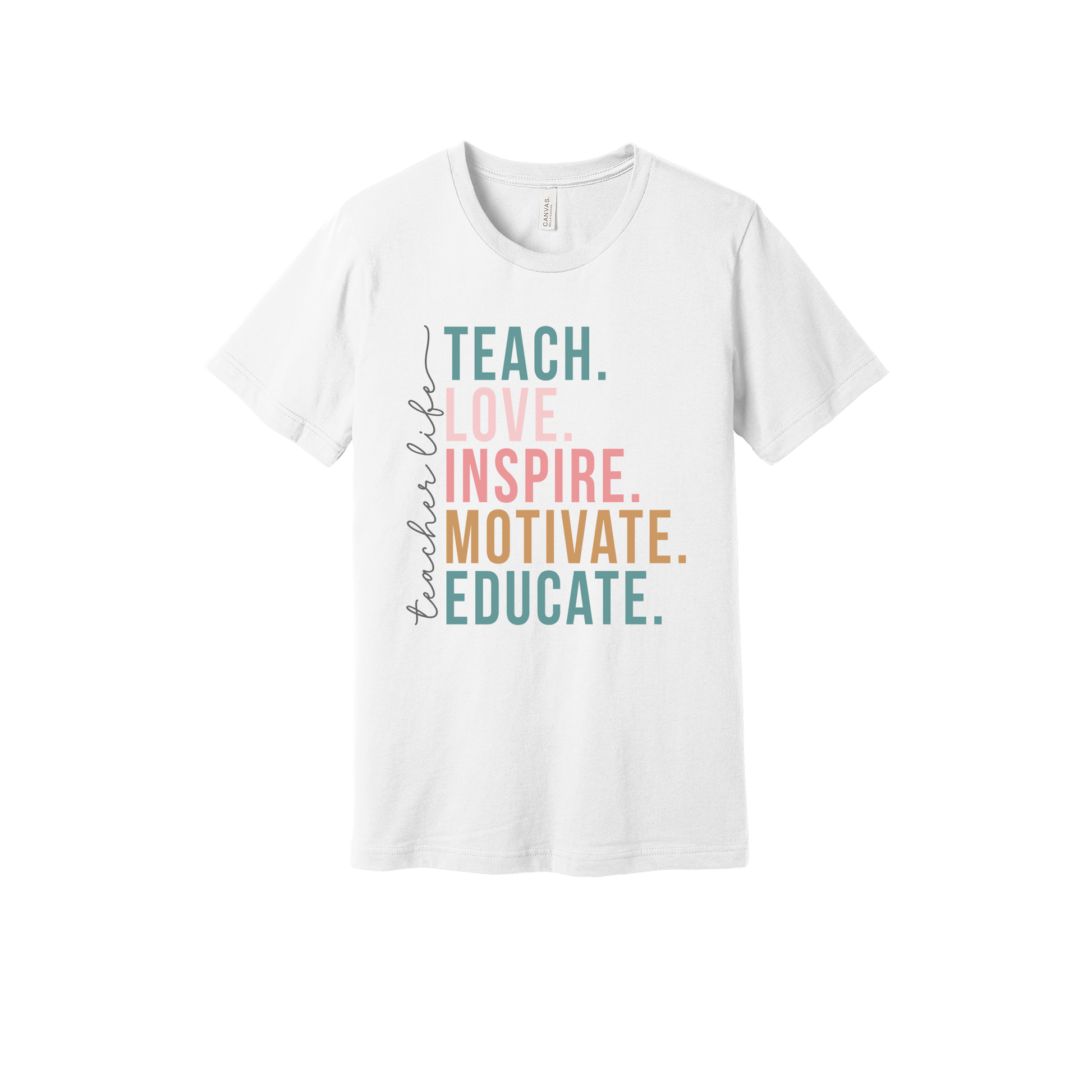 Teacher Life Apparel — white adult-tee front