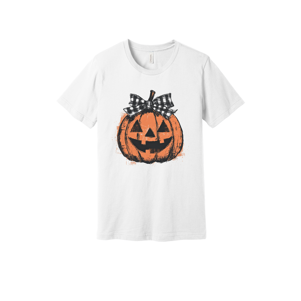 Pumpkin Face Apparel — white adult-tee front