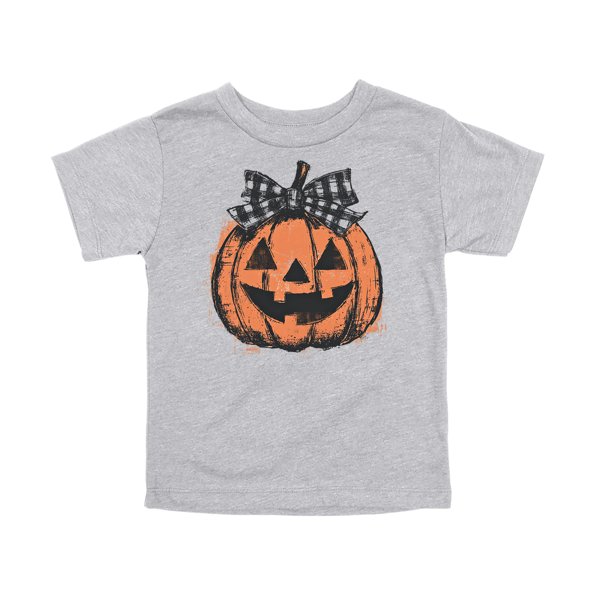 Pumpkin Face Apparel — gray toddler-tee front