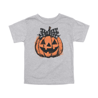 Pumpkin Face Apparel — gray toddler-tee front
