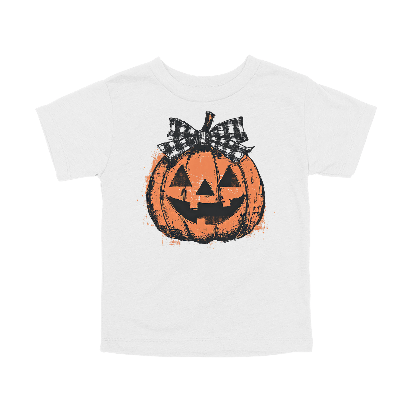 Pumpkin Face Apparel — white toddler-tee front