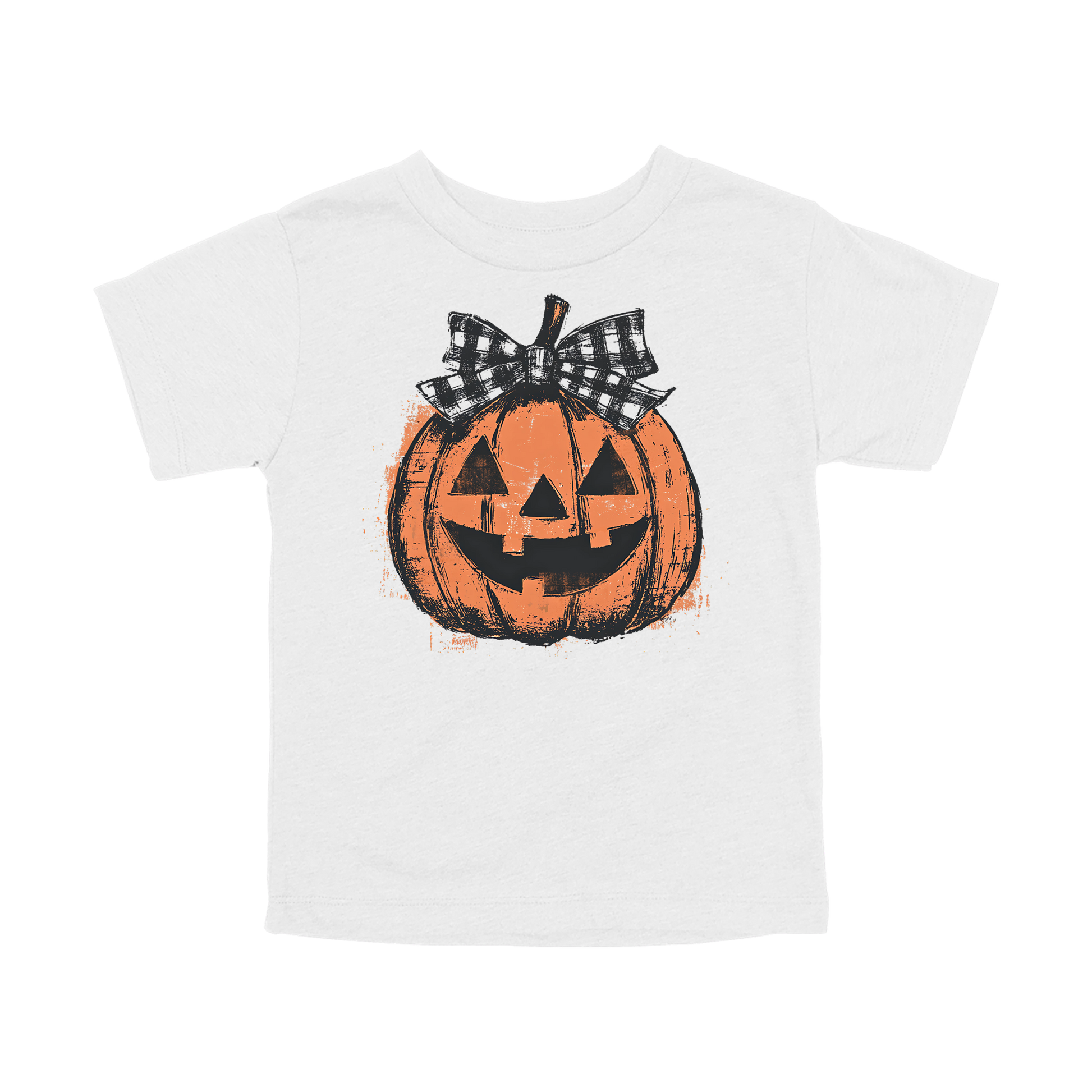 Pumpkin Face Apparel — white toddler-tee front