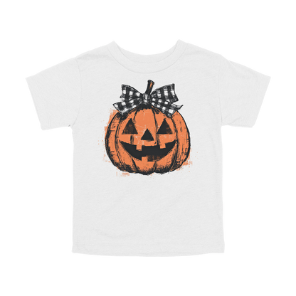 Pumpkin Face Apparel — white toddler-tee front