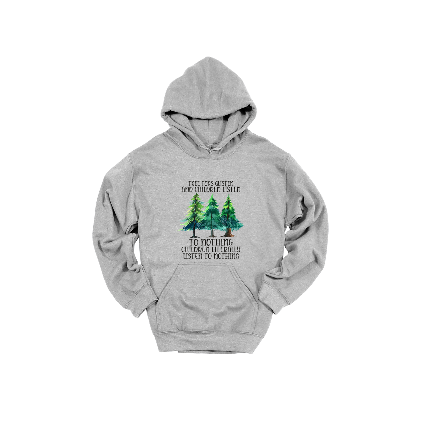 Tree 1 Apparel — gray adult-hoodie front
