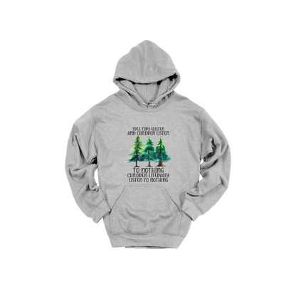 Tree 1 Apparel — gray adult-hoodie front
