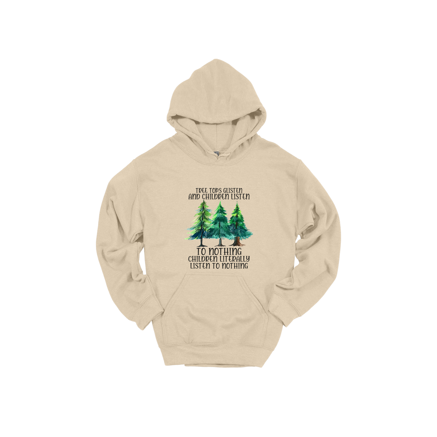 Tree 1 Apparel — tan adult-hoodie front