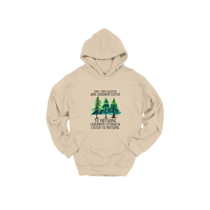 Tree 1 Apparel — tan adult-hoodie front