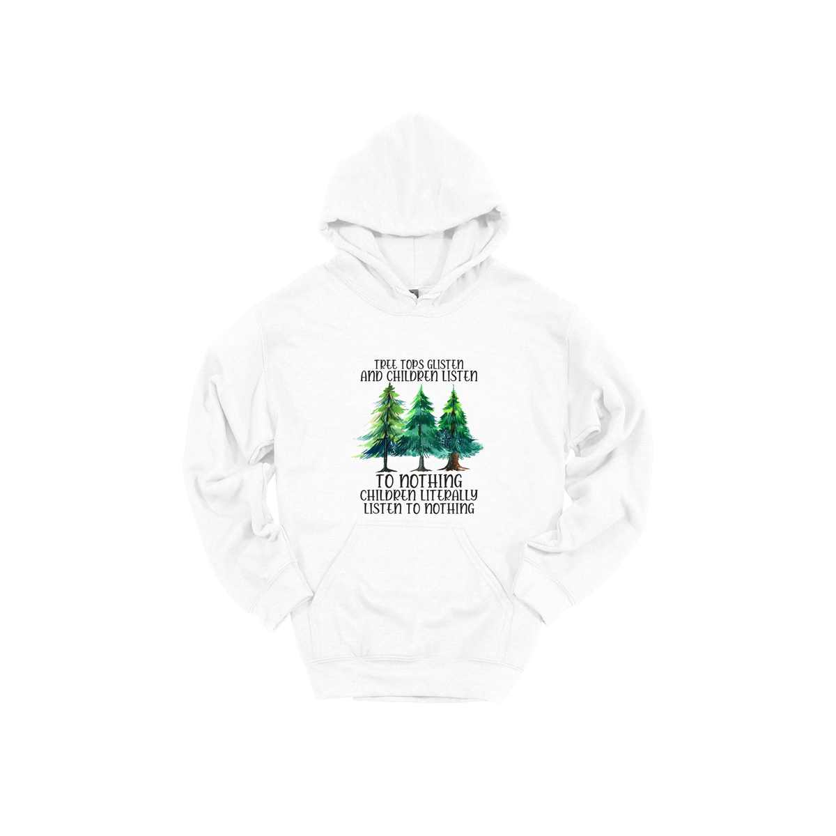 Tree 1 Apparel — white adult-hoodie front