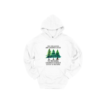 Tree 1 Apparel — white adult-hoodie front