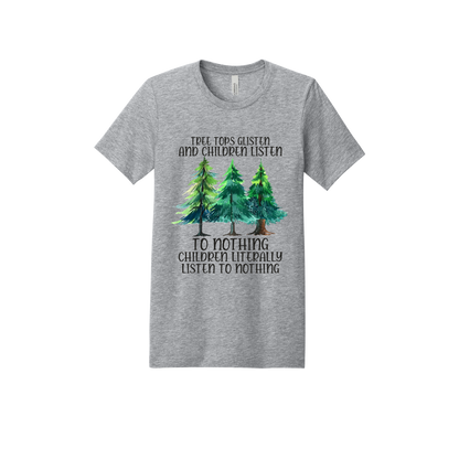Tree 1 Apparel — gray adult-tee front