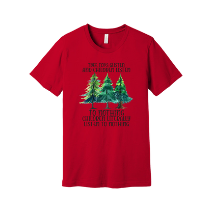 Tree 1 Apparel — red adult-tee front