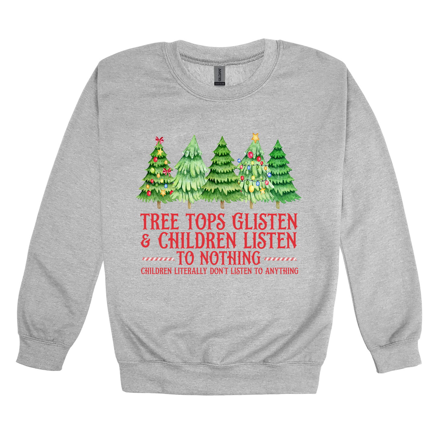 Tree 3 Apparel — gray adult-crewneck front