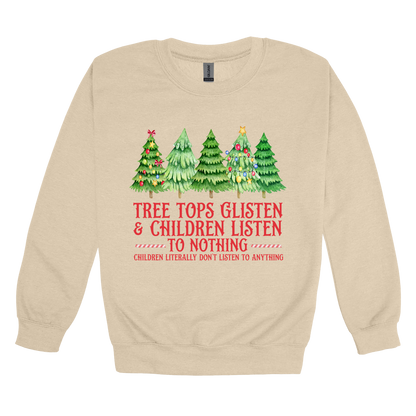 Tree 3 Apparel — tan adult-crewneck front