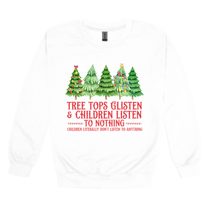 Tree 3 Apparel — white adult-crewneck front