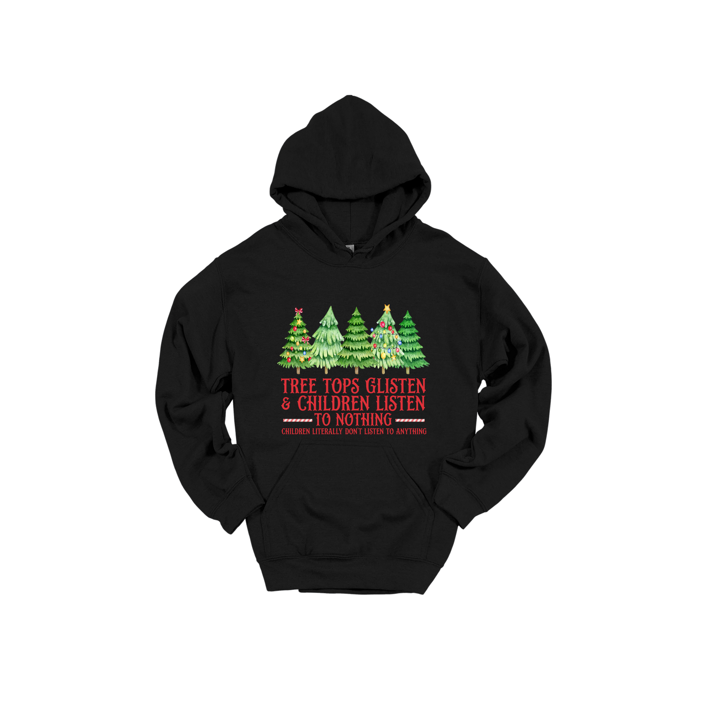 Tree 3 Apparel — black adult-hoodie front