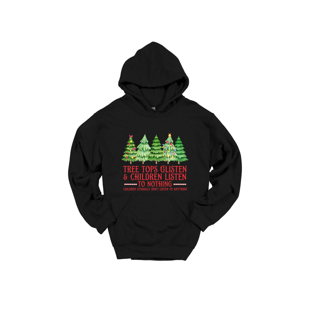 Tree 3 Apparel — black adult-hoodie front