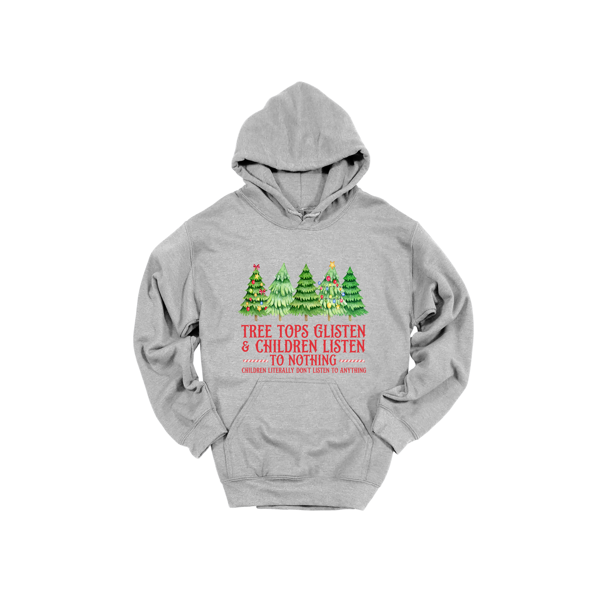 Tree 3 Apparel — gray adult-hoodie front