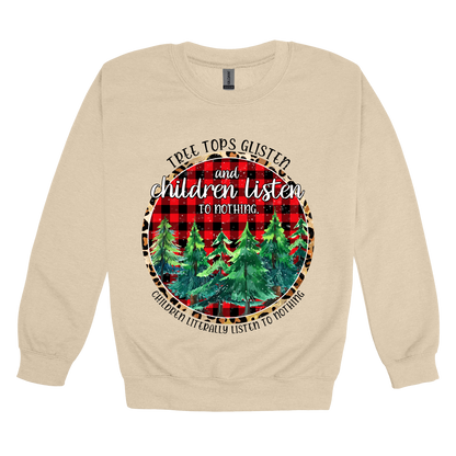 Tree 2 Apparel — tan adult-crewneck front