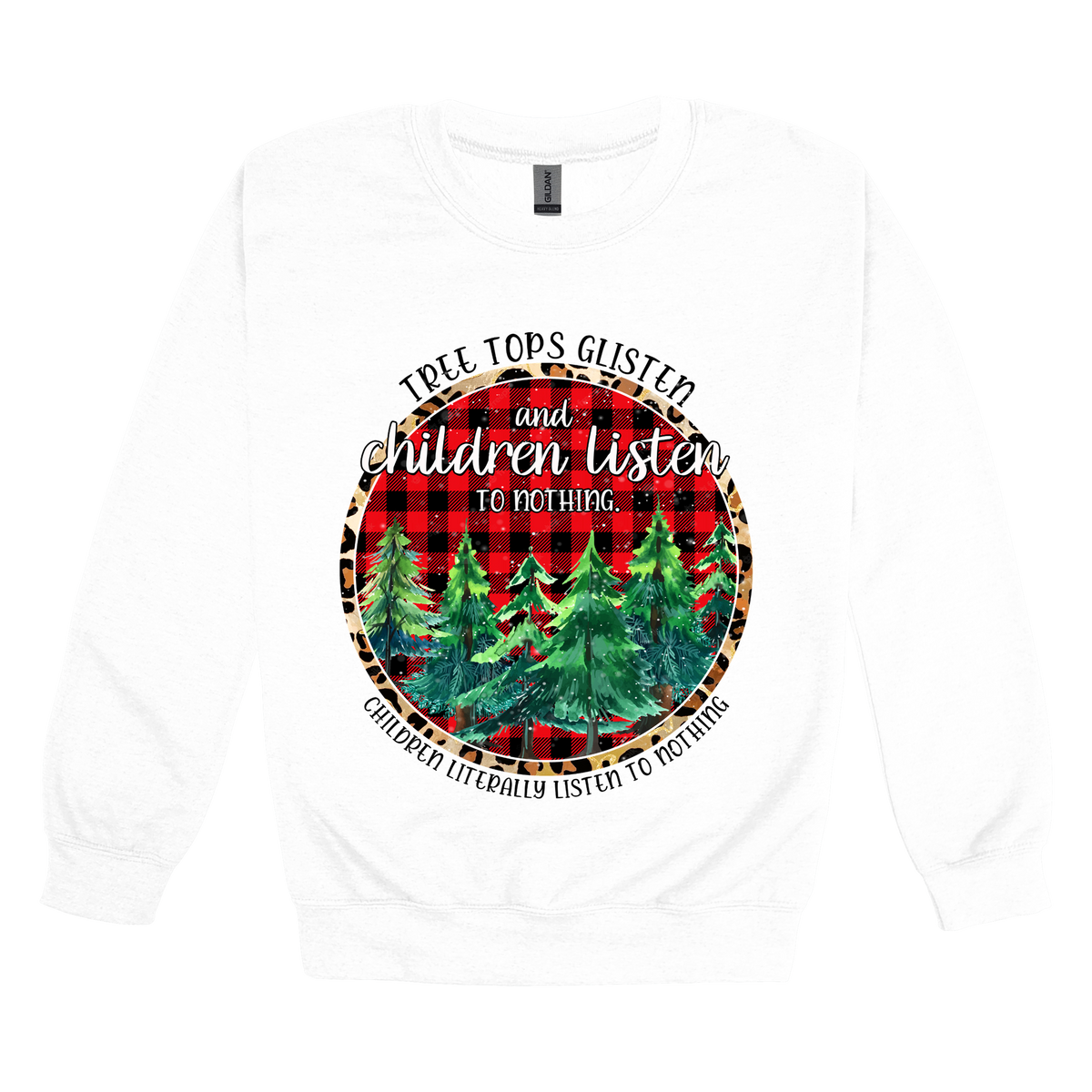 Tree 2 Apparel — white adult-crewneck front