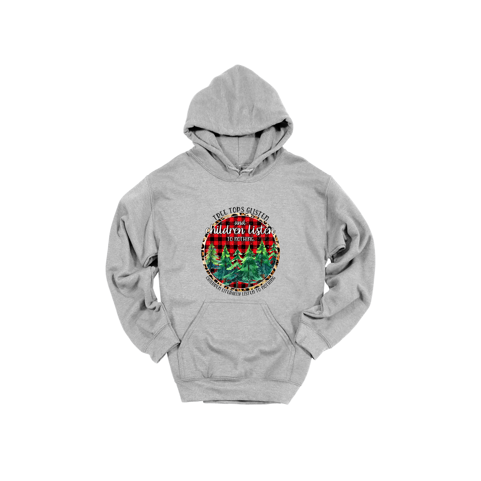 Tree 2 Apparel — gray adult-hoodie front