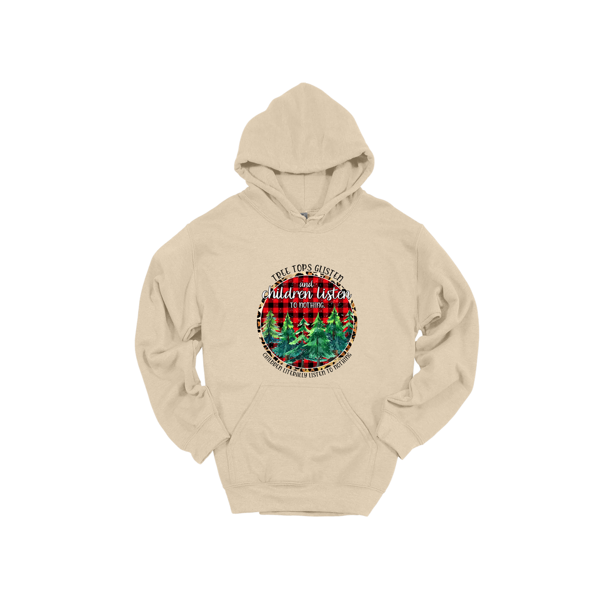 Tree 2 Apparel — tan adult-hoodie front