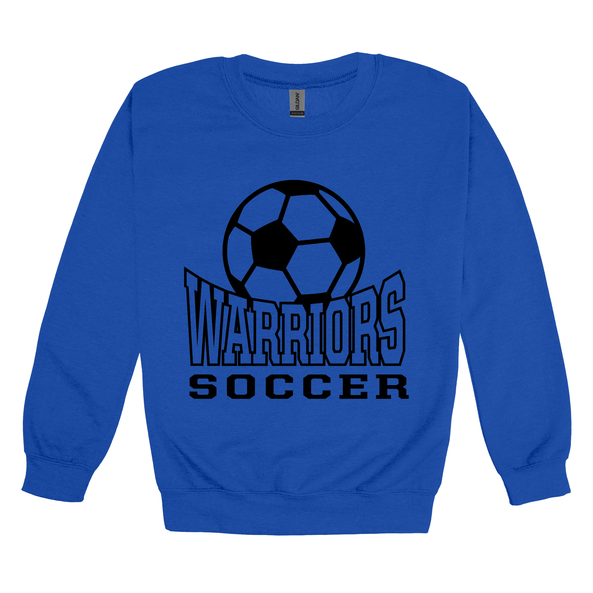 Warriors Soccer Apparel — blue adult-crewneck front