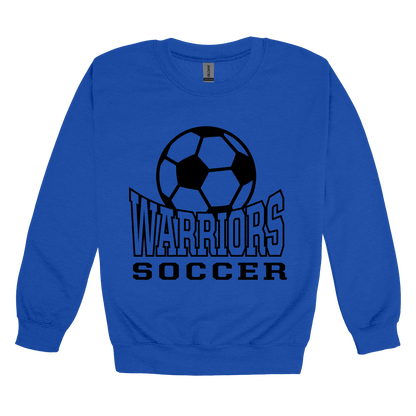 Warriors Soccer Apparel — blue adult-crewneck front