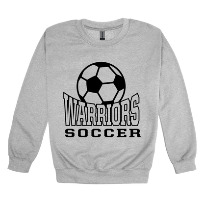 Warriors Soccer Apparel — gray adult-crewneck front