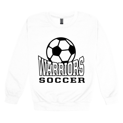 Warriors Soccer Apparel — white adult-crewneck front