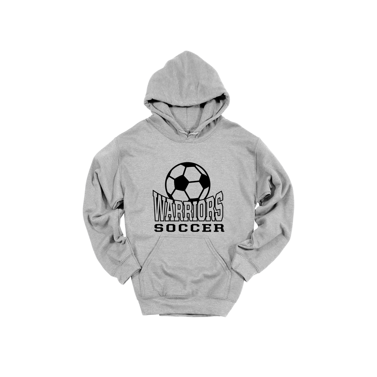 Warriors Soccer Apparel — gray adult-hoodie front