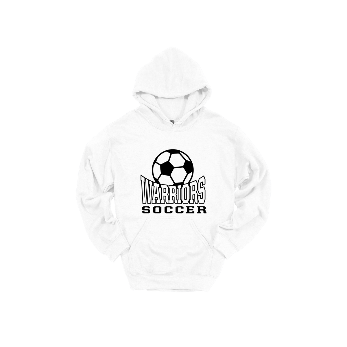 Warriors Soccer Apparel — white adult-hoodie front
