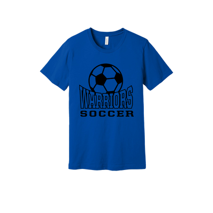 Warriors Soccer Apparel — blue adult-tee front