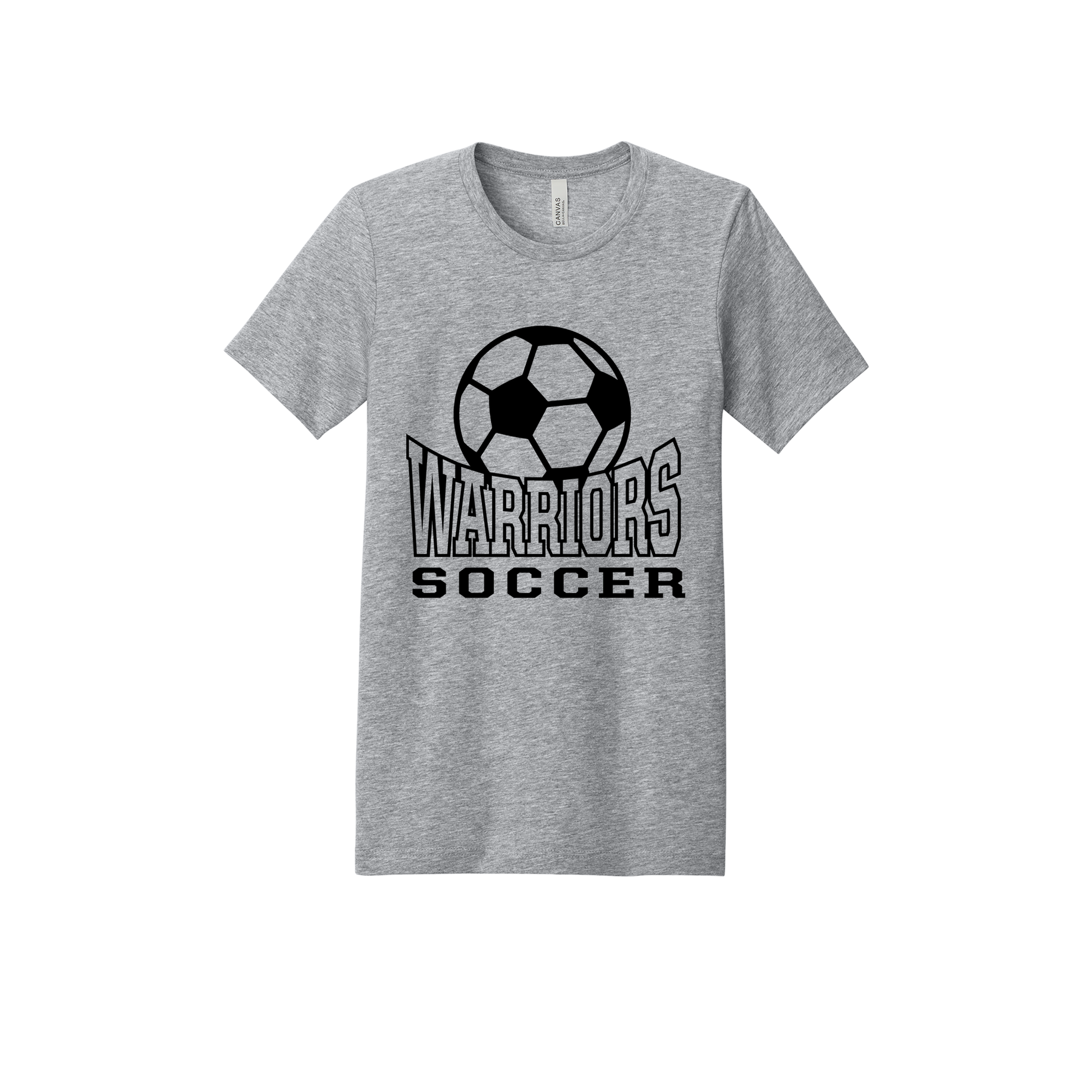 Warriors Soccer Apparel — gray adult-tee front
