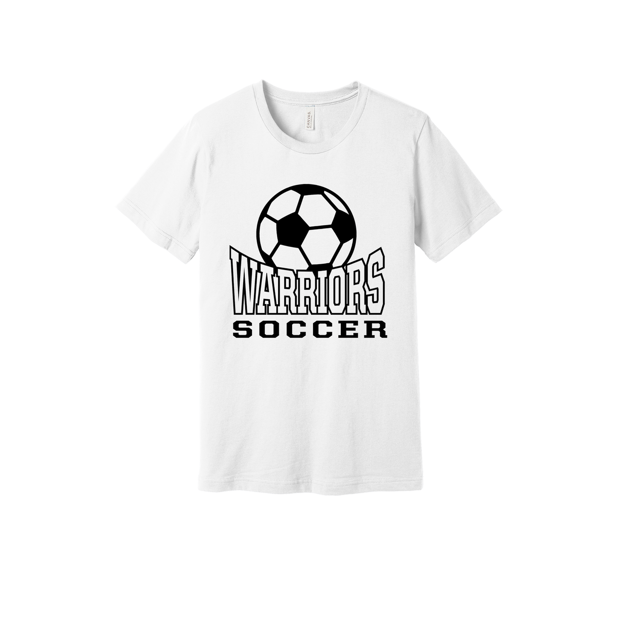 Warriors Soccer Apparel — white adult-tee front