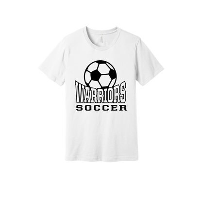 Warriors Soccer Apparel — white adult-tee front