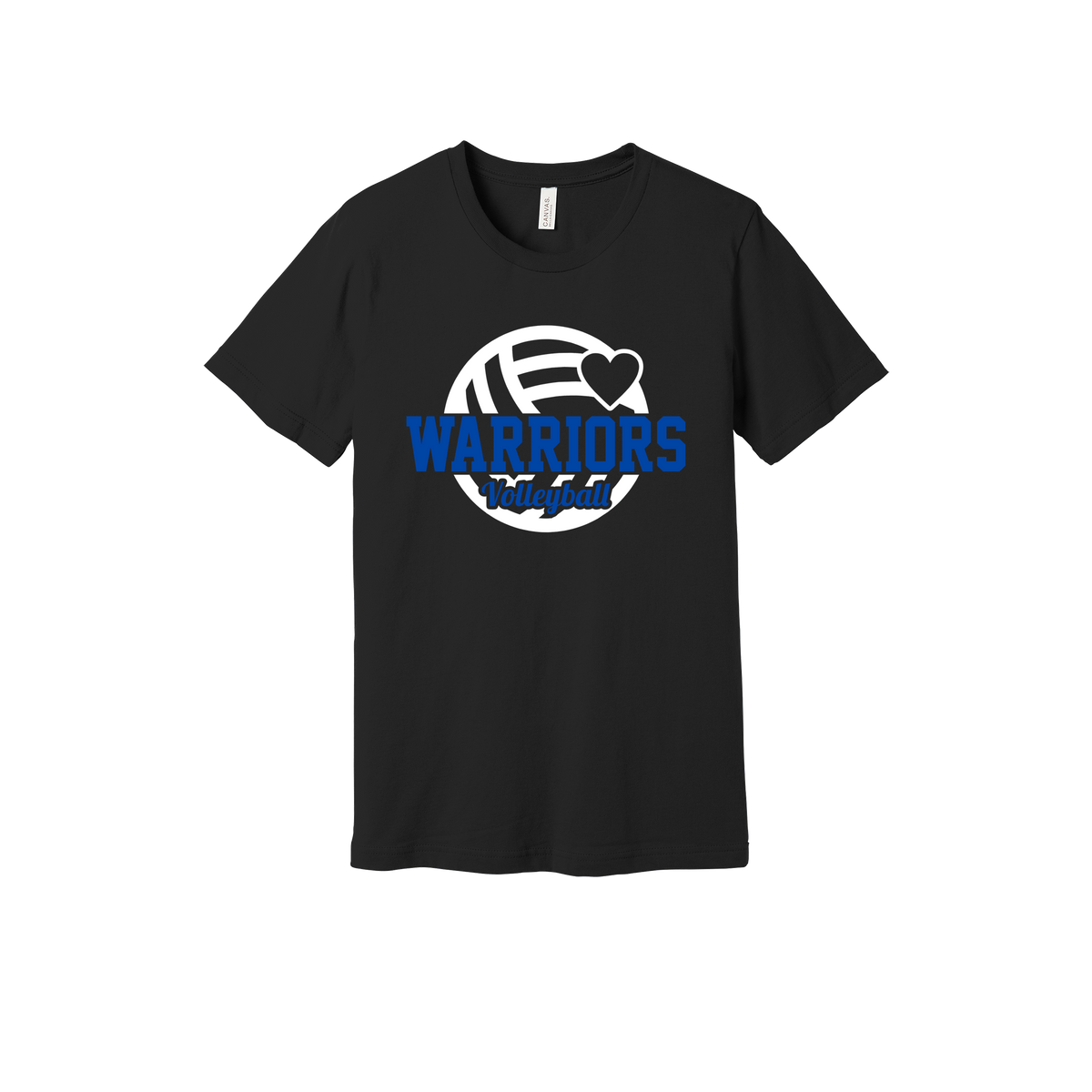 Warriors Volleyball Apparel — black adult-tee front
