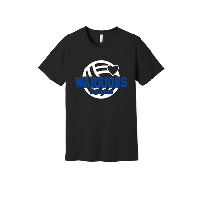 Warriors Volleyball Apparel — black adult-tee front