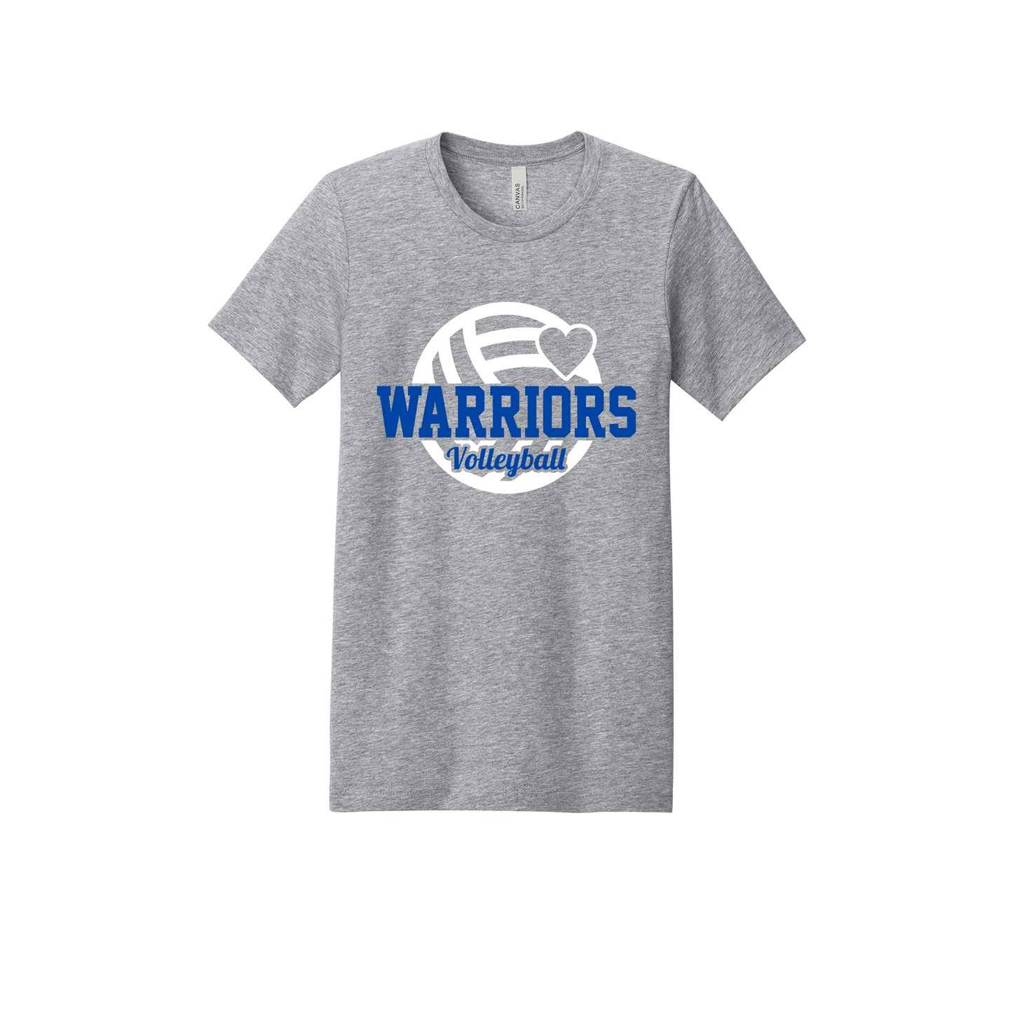 Warriors Volleyball Apparel — gray adult-tee front