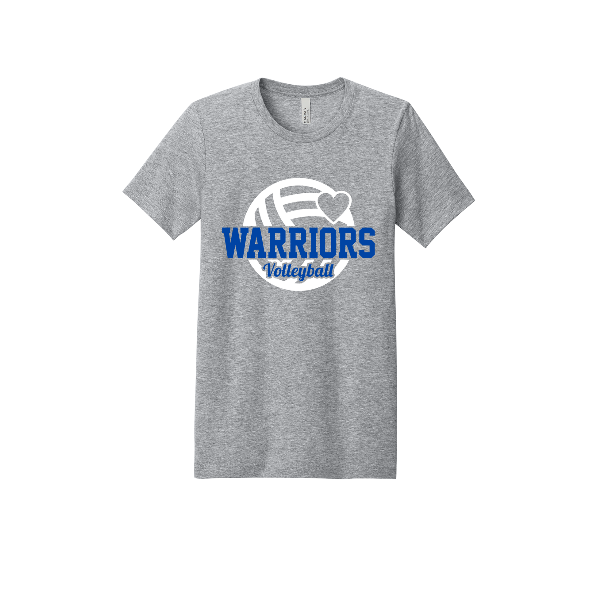 Warriors Volleyball Apparel — gray adult-tee front