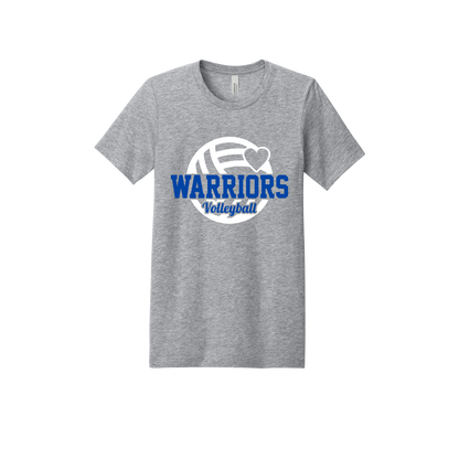 Warriors Volleyball Apparel — gray adult-tee front